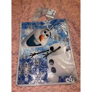 Disney Store Reusable Shopping Tote Blue Snowman Sack Carry Bag Frozen Olaf